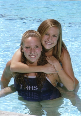 Karen Nielsen Burrolas twin daughters Amy and Becky (15yrs.)