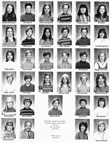 Mrs. Haleys 6th Grade Classroom 1971-72