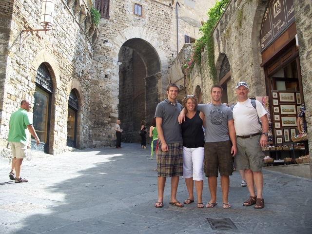 Don & Alison Barker with sons, Brennan & Kellan touring Tuscany 2008