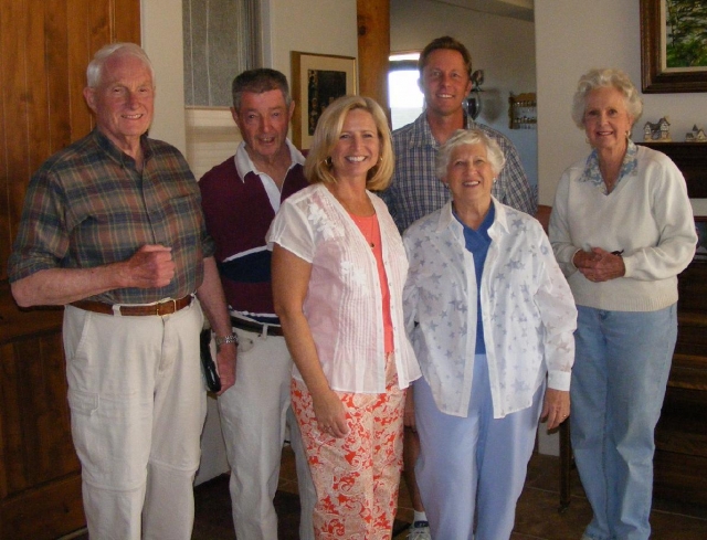 Grad parents Bill and Mary Lee Holmes (at each end) met Grad parents Don and Barbara Beckley for the first time, along with classmates Bill Beamish and Lisa Beckley, in Prescott, Arizona in June.  All parties except Lisa have relocated to the wilds of Ari