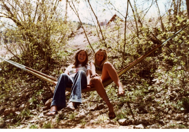 Kitty Stamper and Stacey Wooden hanging out in Park City, Utah, in 1979.