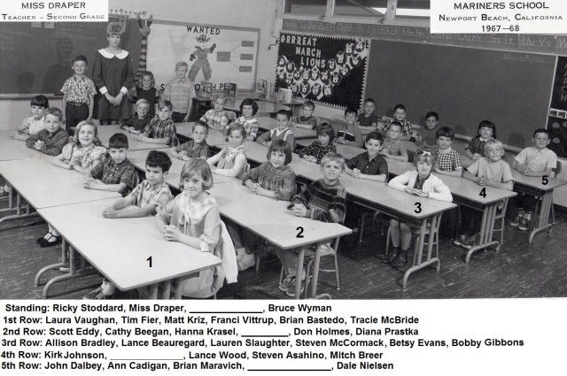 Mrs. Drapers 2nd Grade classroom, 1967-68