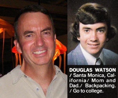 Doug at our 30-year reunion and his yearbook photo